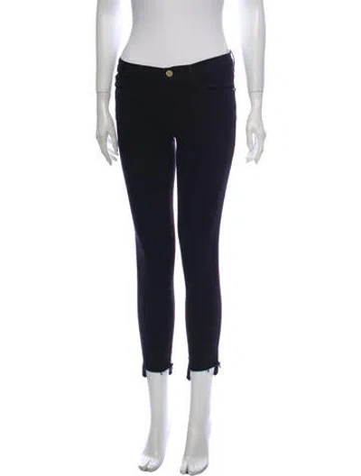 Pre-owned Frame Mid-rise Skinny Leg Jeans In Black