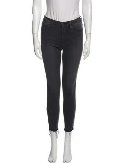 Pre-owned Frame Mid-rise Skinny Leg Jeans In Black