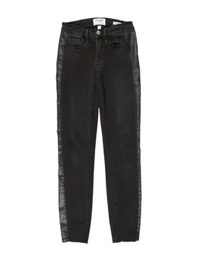 Pre-owned Frame Mid-rise Skinny Leg Jeans In Black
