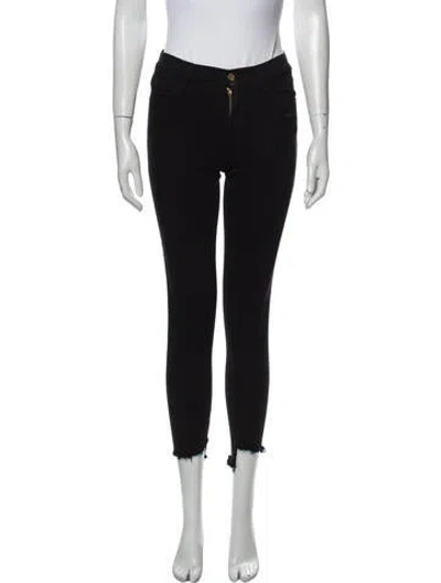 Pre-owned Frame Mid-rise Skinny Leg Jeans In Black