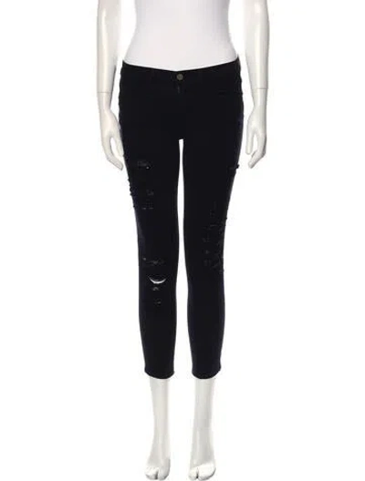 Pre-owned Frame Mid-rise Skinny Leg Jeans In Black