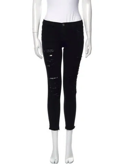 Pre-owned Frame Mid-rise Skinny Leg Jeans In Black