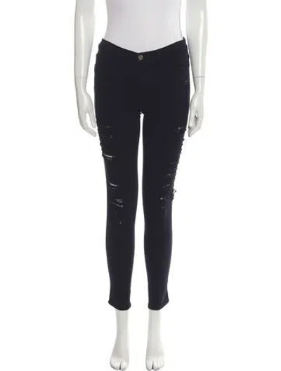 Pre-owned Frame Mid-rise Skinny Leg Jeans In Black