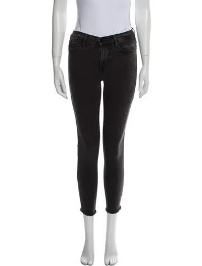Pre-owned Frame Mid-rise Skinny Leg Jeans In Black