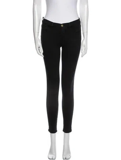 Pre-owned Frame Mid-rise Skinny Leg Jeans In Black