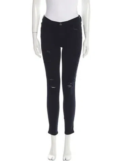 Pre-owned Frame Mid-rise Skinny Leg Jeans In Black