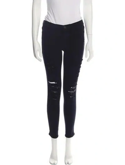 Pre-owned Frame Mid-rise Skinny Leg Jeans In Black