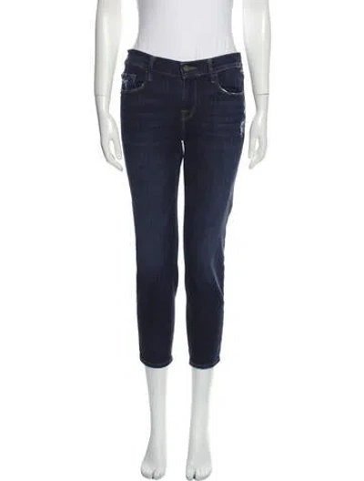Pre-owned Frame Mid-rise Skinny Leg Jeans In Black