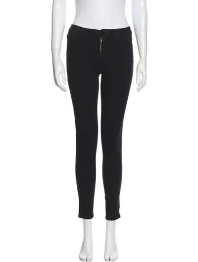 Pre-owned Frame Mid-rise Skinny Leg Jeans In Black