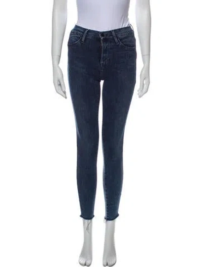 Pre-owned Frame Mid-rise Skinny Leg Jeans In Blue