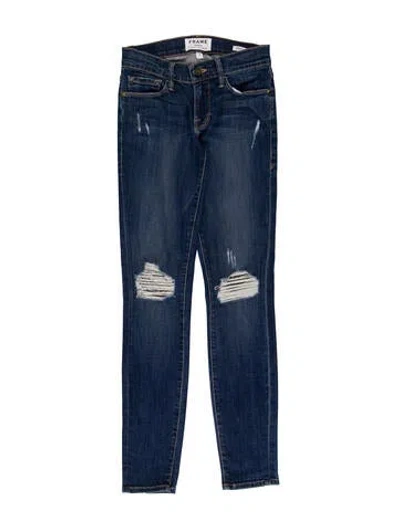 Pre-owned Frame Mid-rise Skinny Leg Jeans In Blue