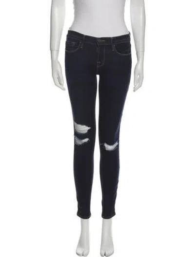 Pre-owned Frame Mid-rise Skinny Leg Jeans In Blue