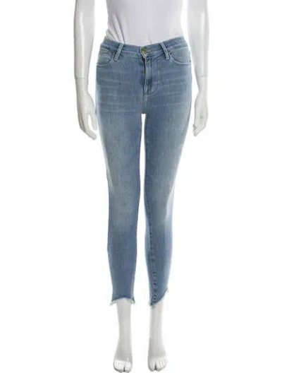 Pre-owned Frame Mid-rise Skinny Leg Jeans In Blue