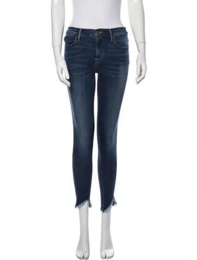 Pre-owned Frame Mid-rise Skinny Leg Jeans In Blue