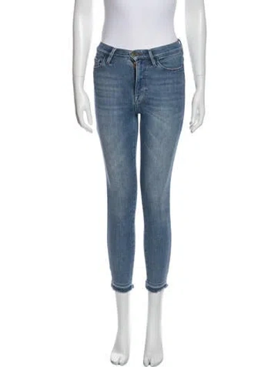 Pre-owned Frame Mid-rise Skinny Leg Jeans In Blue