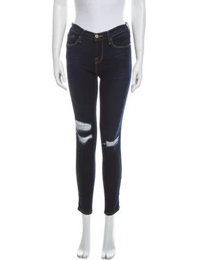 Pre-owned Frame Mid-rise Skinny Leg Jeans In Blue
