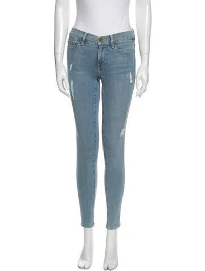 Pre-owned Frame Mid-rise Skinny Leg Jeans In Blue