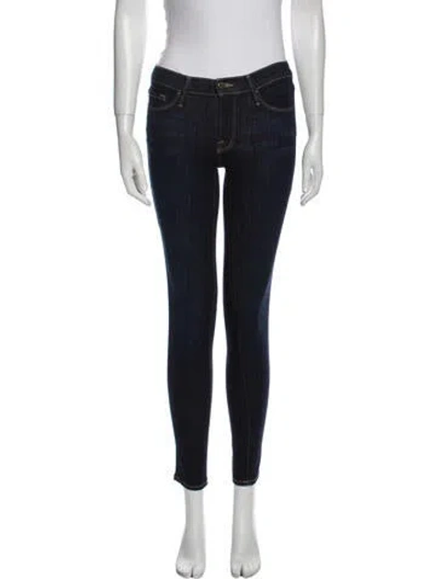 Pre-owned Frame Mid-rise Skinny Leg Jeans In Blue