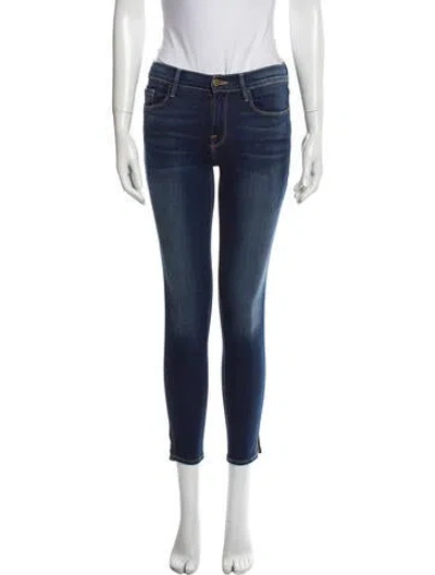 Pre-owned Frame Mid-rise Skinny Leg Jeans In Blue