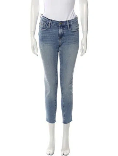 Pre-owned Frame Mid-rise Skinny Leg Jeans In Blue