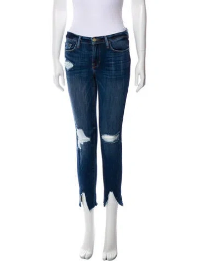 Pre-owned Frame Mid-rise Skinny Leg Jeans In Blue