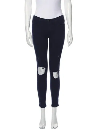 Pre-owned Frame Mid-rise Skinny Leg Jeans In Blue