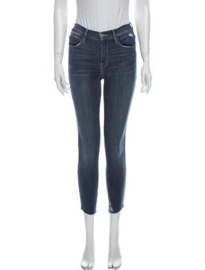 Pre-owned Frame Mid-rise Skinny Leg Jeans In Blue