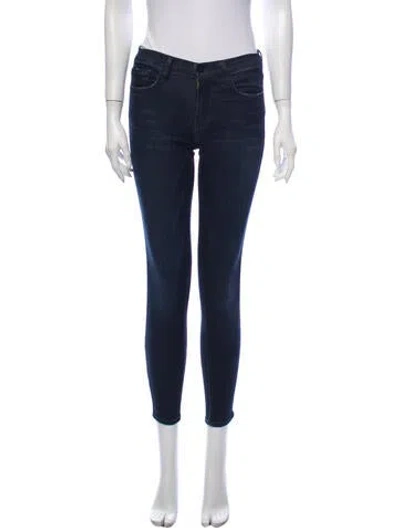 Pre-owned Frame Mid-rise Skinny Leg Jeans In Blue