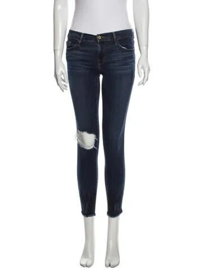 Pre-owned Frame Mid-rise Skinny Leg Jeans In Blue