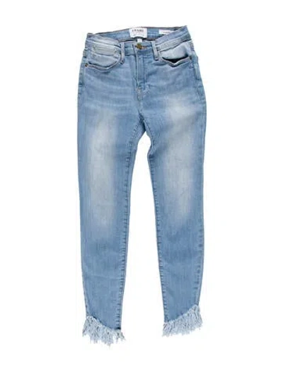 Pre-owned Frame Mid-rise Skinny Leg Jeans In Blue