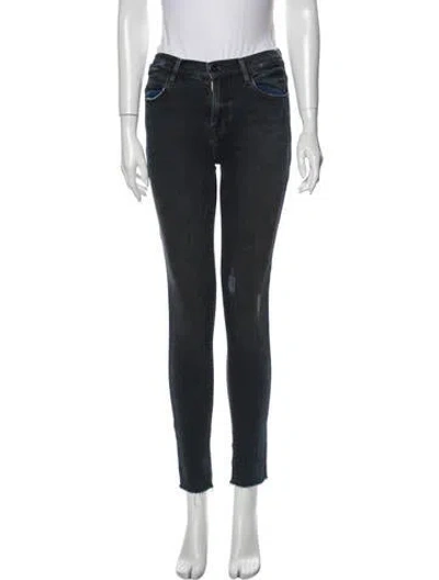 Pre-owned Frame Mid-rise Skinny Leg Jeans In Blue