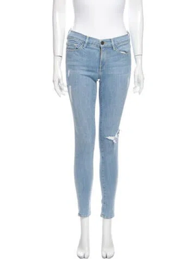 Pre-owned Frame Mid-rise Skinny Leg Jeans In Blue