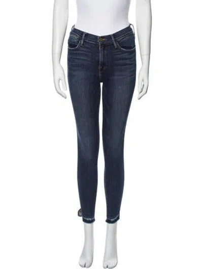 Pre-owned Frame Mid-rise Skinny Leg Jeans In Blue