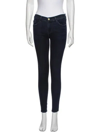 Pre-owned Frame Mid-rise Skinny Leg Jeans In Blue