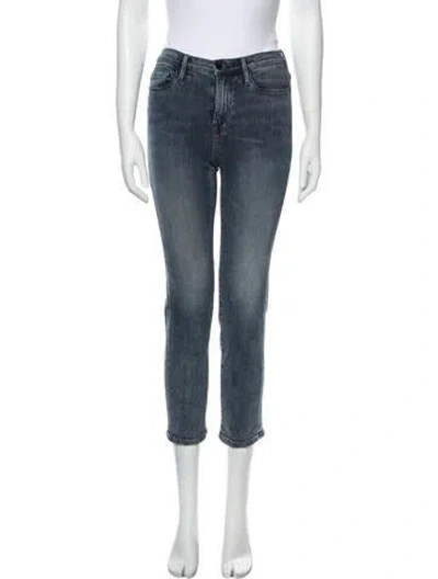 Pre-owned Frame Mid-rise Skinny Leg Jeans In Blue