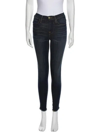Pre-owned Frame Mid-rise Skinny Leg Jeans In Blue