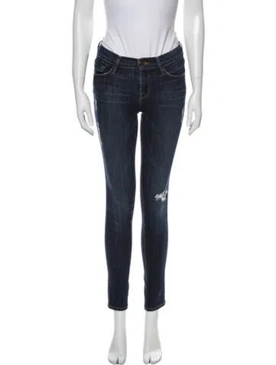 Pre-owned Frame Mid-rise Skinny Leg Jeans In Blue