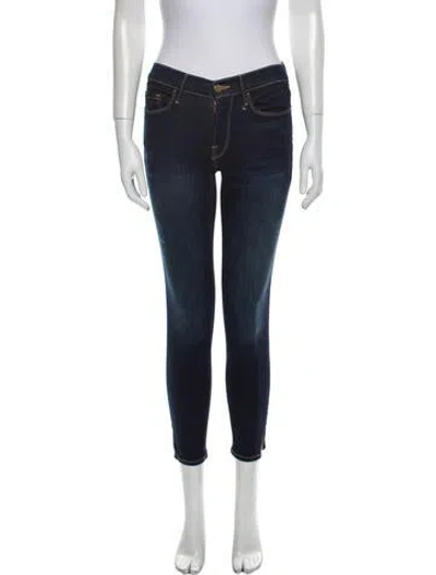 Pre-owned Frame Mid-rise Skinny Leg Jeans In Blue