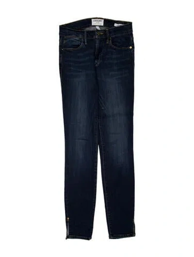 Pre-owned Frame Mid-rise Skinny Leg Jeans In Blue