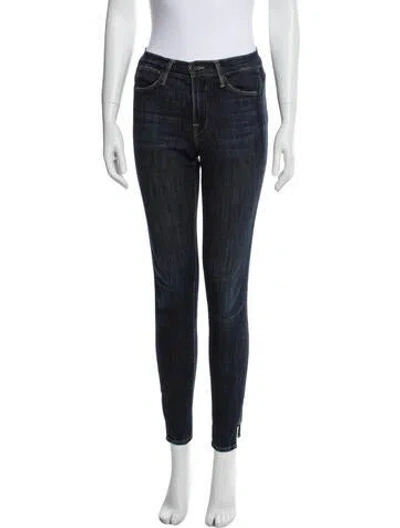 Pre-owned Frame Mid-rise Skinny Leg Jeans In Blue