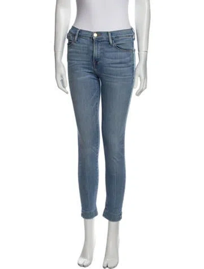 Pre-owned Frame Mid-rise Skinny Leg Jeans In Blue