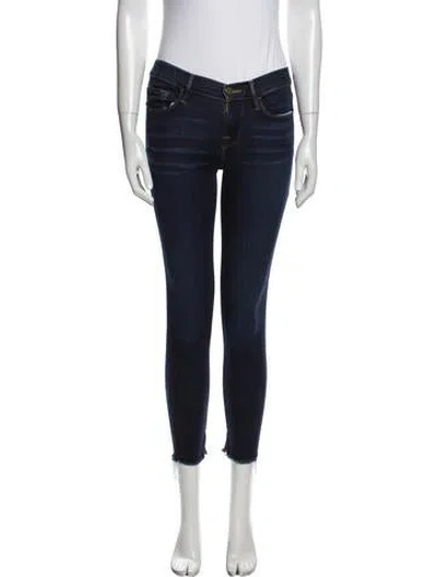 Pre-owned Frame Mid-rise Skinny Leg Jeans In Blue