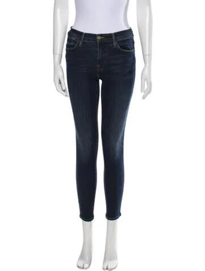 Pre-owned Frame Mid-rise Skinny Leg Jeans In Blue