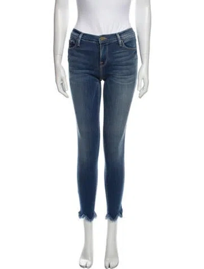 Pre-owned Frame Mid-rise Skinny Leg Jeans In Blue
