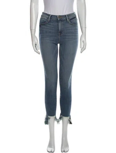 Pre-owned Frame Mid-rise Skinny Leg Jeans In Blue