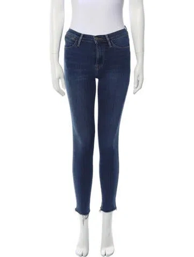 Pre-owned Frame Mid-rise Skinny Leg Jeans In Blue