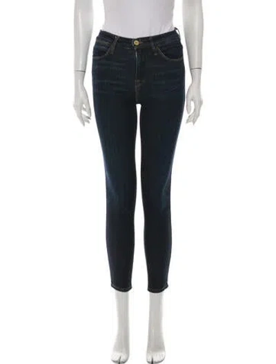 Pre-owned Frame Mid-rise Skinny Leg Jeans In Blue