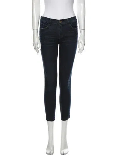 Pre-owned Frame Mid-rise Skinny Leg Jeans In Blue