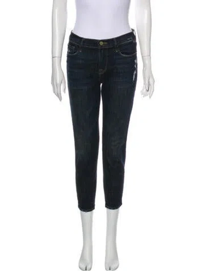 Pre-owned Frame Mid-rise Skinny Leg Jeans In Blue