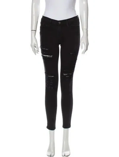 Pre-owned Frame Mid-rise Skinny Leg Jeans In Blue
